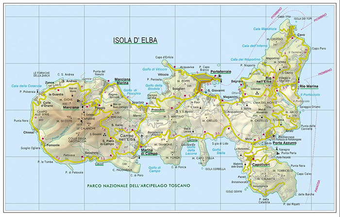 Die Karte der Insel Elba  Detaillierte Karte für sichere Ferien